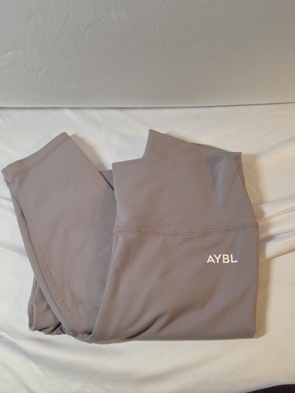 AYBL Mauve Taupe Leggings with White Logo